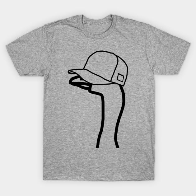 Portrait Gaming Goose Wearing Stolen Hat Outline T-Shirt by ellenhenryart